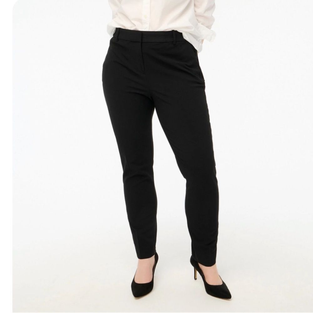NEW J Crew Factory Ruby Full Length Pant in Stretch Twill Black Size 22